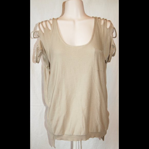 NWT L.A.M.B. Open Shoulders Knit Top, 100% Cotton, sz P/S - Picture 1 of 9